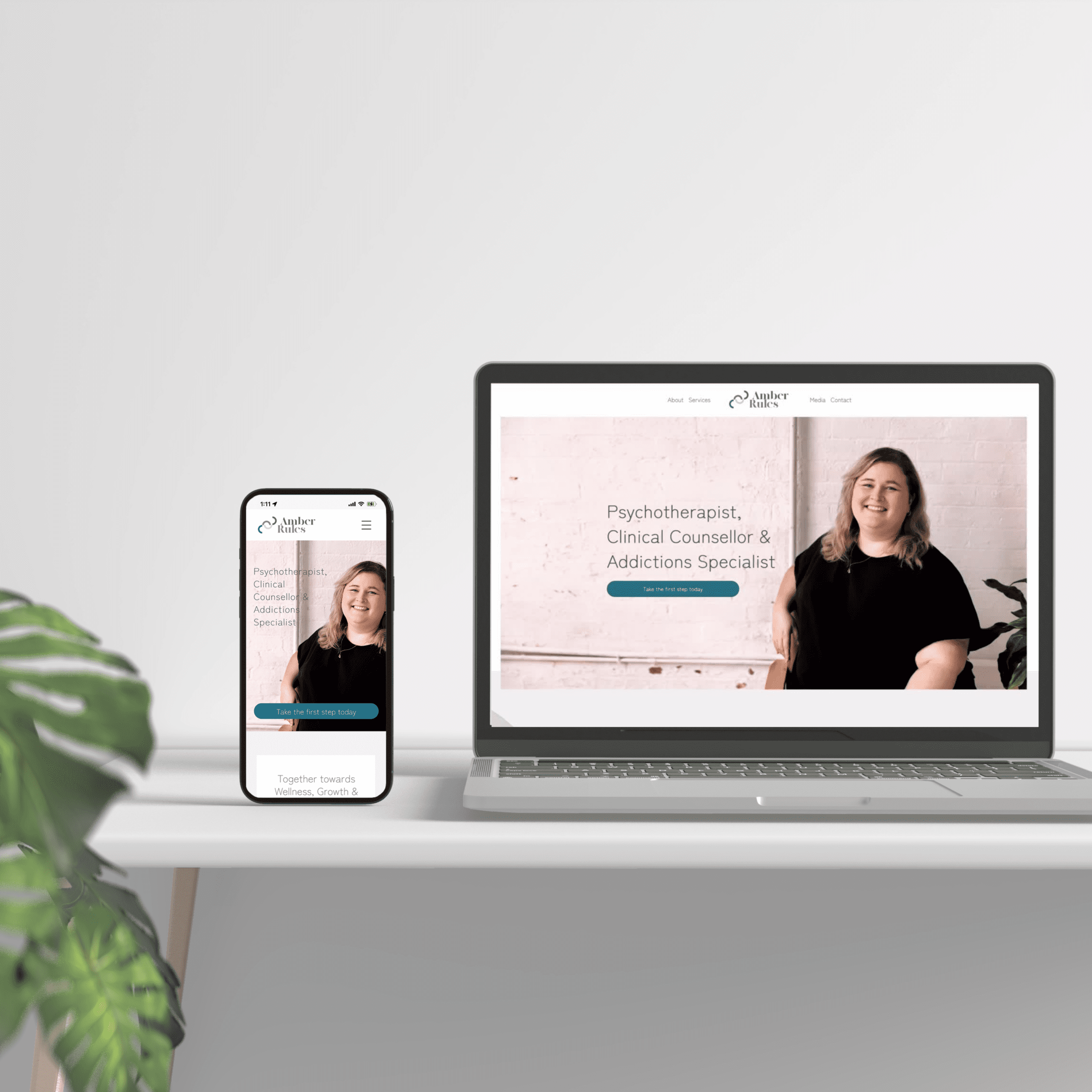 amber rules website mockup