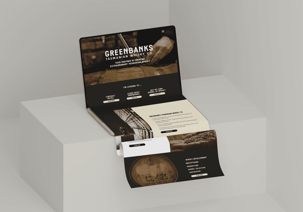 Greenbank Whiskey Website mock up