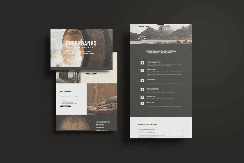 Greenbank Whiskey Website mock up