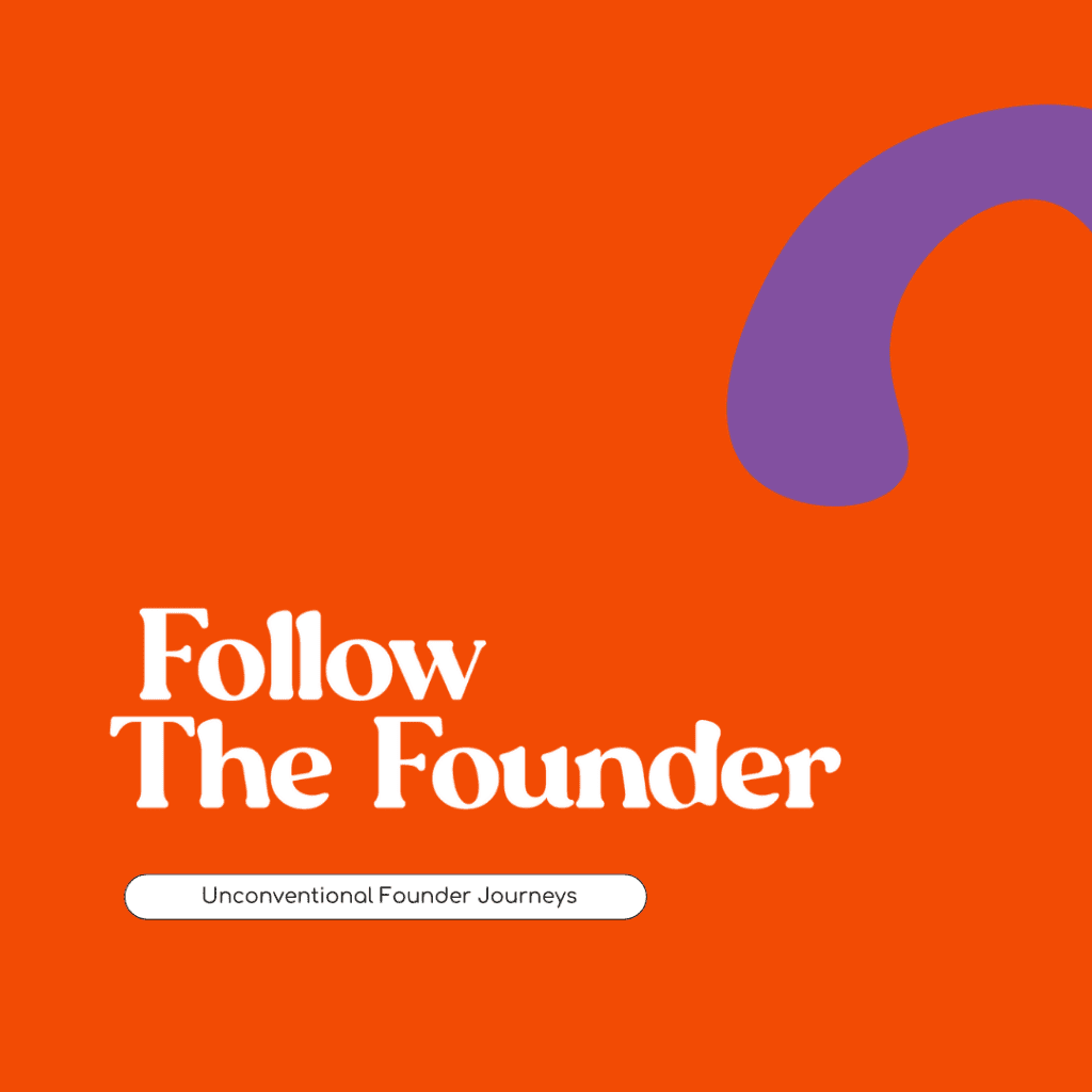 Follow the founder, Social media post mockup, orange