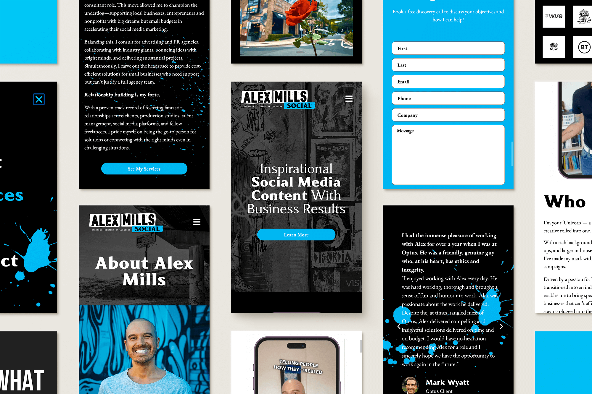 website design mockups for mobile device