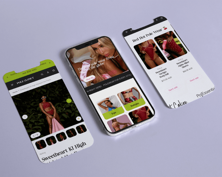 Pole Closet mobile mockup