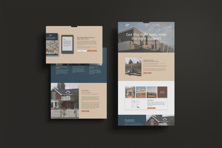 origin finance website mockup