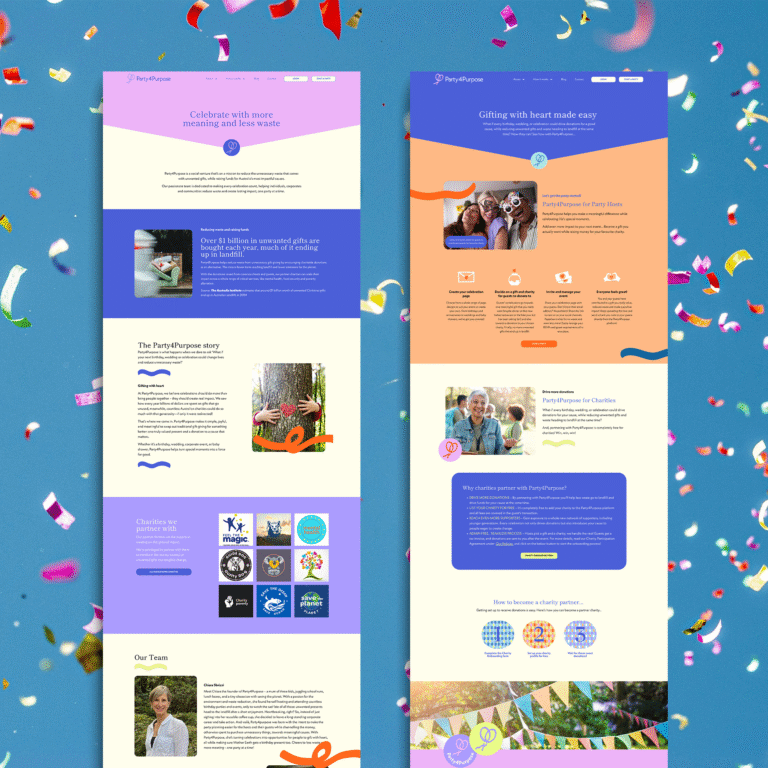 Party4Purpose web mockup