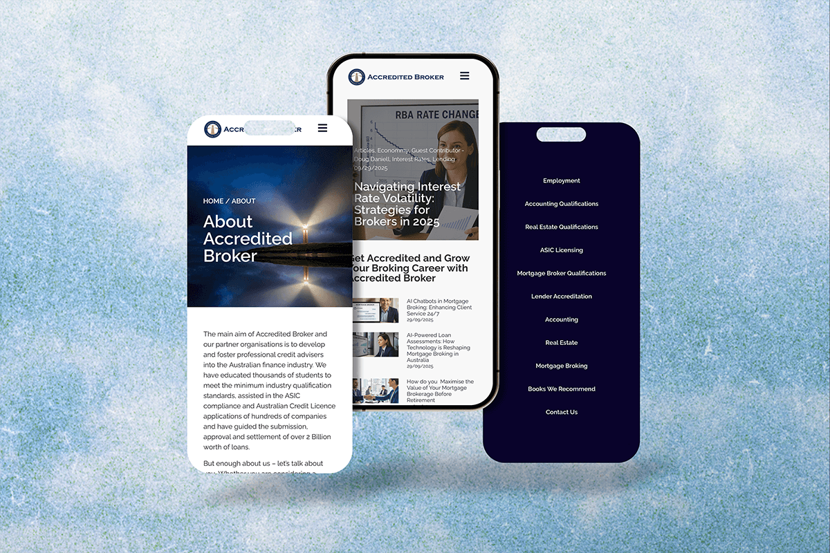 Mobile website mockup