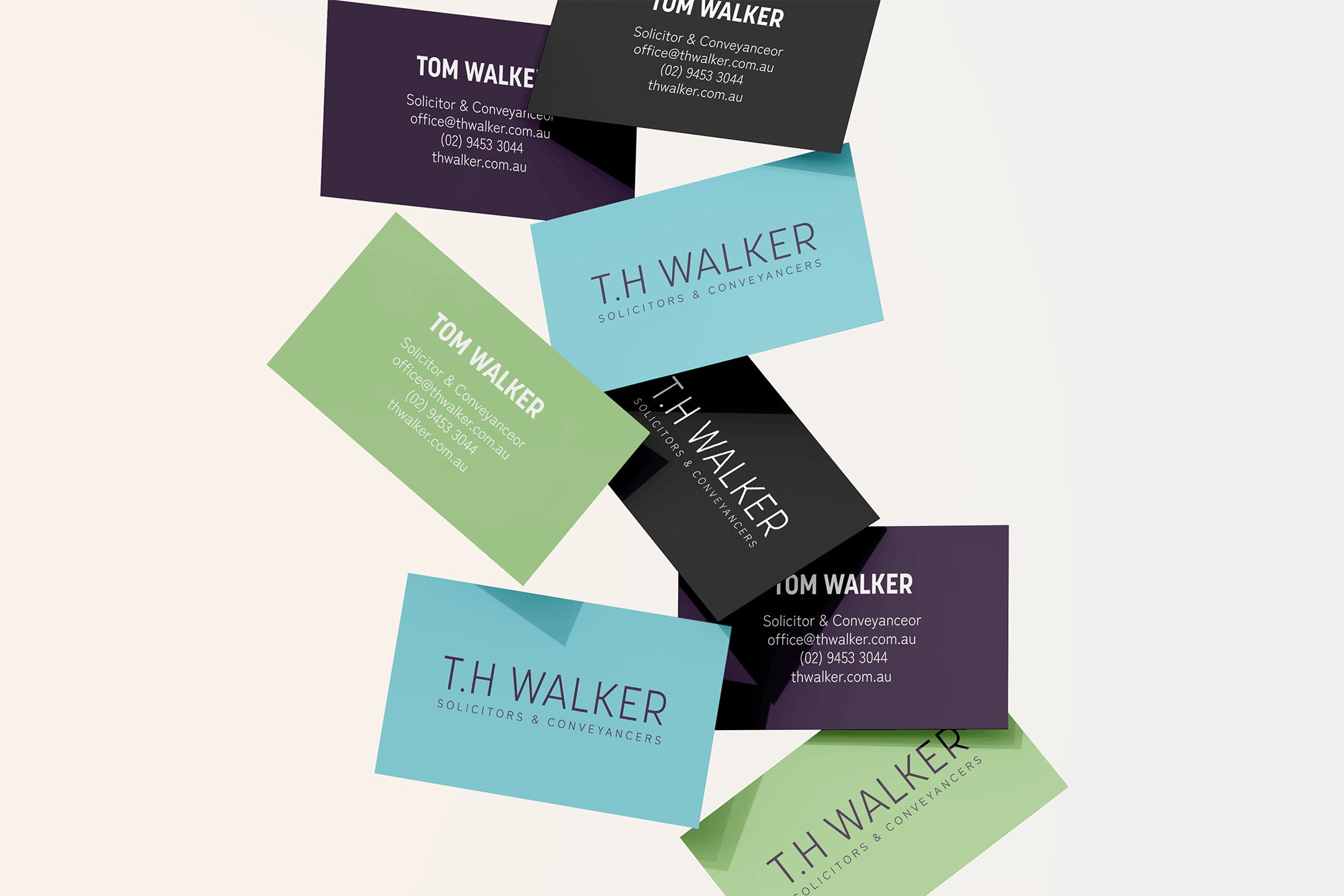 TH Walker business cards